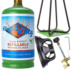Flame King Refillable Propane 1 lb Cylinder with Refill Kit