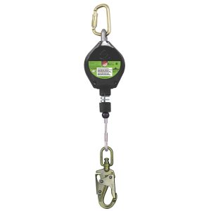 Peakworks Self-Retracting Lifeline (SRL) with Galvanized Steel Cable Snap Hook 10 Ft. L. Black