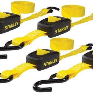 Stanley S2002 Enclosed Cam Buckle Cargo Tie Down Straps 1 x 10′ 1200 lbs Break Strength 4pk
