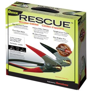 Quick Cable 16 Ft. 4 Gauge 500 Amp RESCUE Coated Parrot Clamp Medium Booster Cable