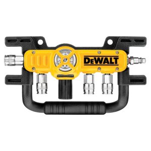 DEWALT Quadraport Air Line Splitter with Regulator & 3/8 In. Couplers