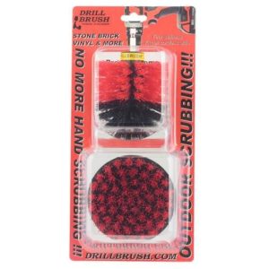Drill Brush Outdoor & Patio Cleaning Kit Stiff Nylon Bristles 2pc