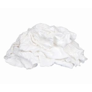 Buffalo Industries Recycled White T Shirt Cloth Rag 50 Lb Box