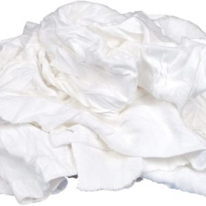 Reclaimed Textiles 20 lb. Poly Bag of NEW White Knit Rags