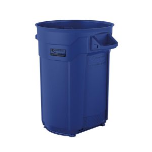 Suncast Plastic Utility Trash Can – 32 Gallon Blue