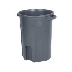 Toter 44 Gallon Round Trash Can with Lift Handle Dark Gray Granite