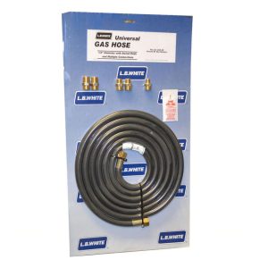 LB White 1/2 In. x 25 Ft. Universal Gas Hose Kit with 5 Adapters