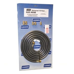 LB White 1/2 In. x 15 Ft. Universal Gas Hose Kit with 5 Adapters