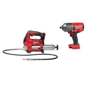 Milwaukee M18 FUEL 1/2 High Torque Impact Wrench & M18 Grease Gun Bundle Bare Tool
