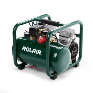 Rolair 1 HP – Ultra-Quiet (115V) 2.4CFM90PSI 2.5 Gall Oil Less Compressor
