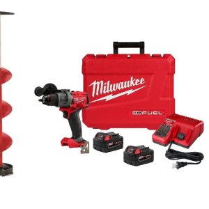 Eskimo 8 Ice Auger Pistol Bit with Milwaukee M18 FUEL 1/2 Drill/Driver Kit Bundle