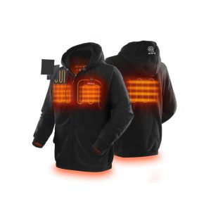 ORORO Unisex Black Heated Fleece Hoodie Kit XL