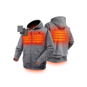 ORORO Unisex Flecking Gray Heated Fleece Hoodie Kit Large
