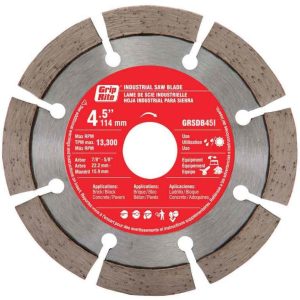 Grip Rite 4-1/2 Wet or Dry Segmented Diamond Circular Saw Blade