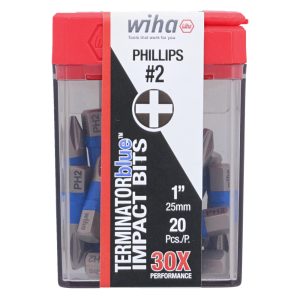Wiha TerminatorBlue Impact Bit Phillips #2 1 20pk