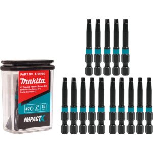 Makita Impact X #2 Square Recess 2? Power Bit 15/pk