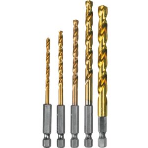 Makita 5 pc. Titanium Coated Drill Bit Set 1/4 in. Hex Shank