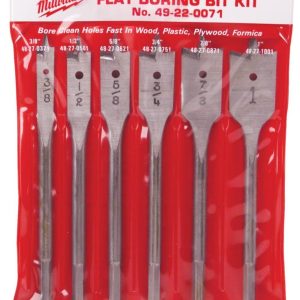 Milwaukee 6 Piece Universal Flat Boring Bit Kit