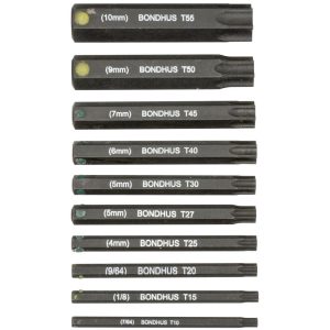 Bondhus 10pc 2In Star Bit Set without Sockets
