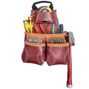 CLC Nail & Tool Bag Construction Workers Heavy Duty Leather 10 Pocket