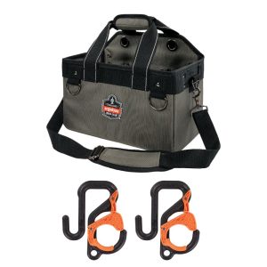 Ergodyne Arsenal 5846 Gray Bucket Truck Small Tool Bag with Bucket Hooks Kit