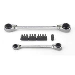 GEARWRENCH 13 Pc QuadBox Metric Double Box Ratcheting Wrench Set