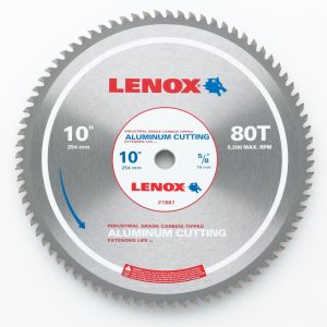 Lenox 10 In. 80TPI Aluminum Circular Saw Blade