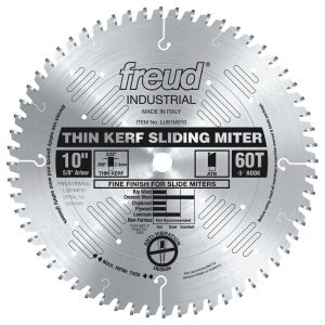 Freud 10 In. x 60T Thin Kerf Sliding Compound Miter Saw Blade