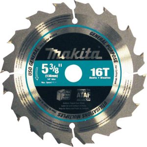 Makita 5-3/8 in. 16T Carbide-Tipped Circular Saw Blade General Purpose