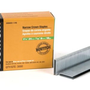 Bostitch 1-1/4 In. 18 Gauge 7/32 In. Narrow Crown Finish Staple