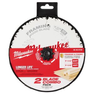Milwaukee 7-1/4 24T & 40T Circular Saw Blade 2PK