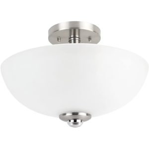 Globe Electric Hudson Ceiling Light Brushed Nickel 60W E26