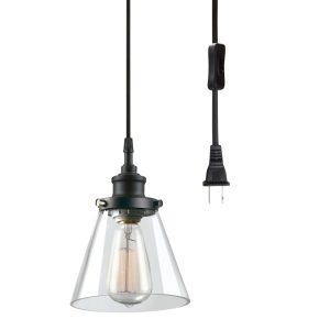 Globe Electric Jackson Plug In Pendant Light 60W Matte Black