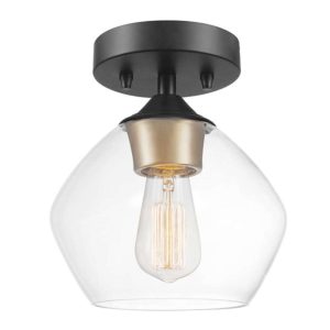 Globe Electric Harrow Ceiling Light Matte Black 60W E26
