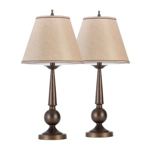Globe Electric Contemporary Table Lamp 2pc 27 Bronze