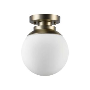 Globe Electric Portland Ceiling Light Brass 60W E26