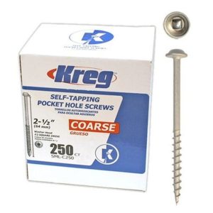 Kreg Pocket Screws – 2-1/2 #8 Coarse Washer-Head 250ct.