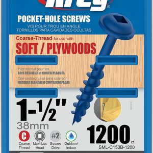Kreg 1-1/2 #8 CRS WH Blue-Kote Pocket Screw – 1200ct