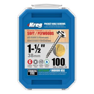 Kreg 1-1/2 #8 CRS WH SS Pocket Screw – 100ct